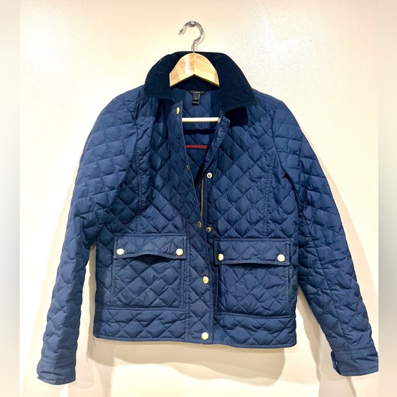 J Crew Navy Blue Quilted Jacket - Picture 1 of 4